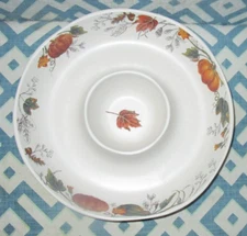 NEW Bee & Willow Ceramic Thanksgiving Autumn Fall Chip Dip Serving Party Platter