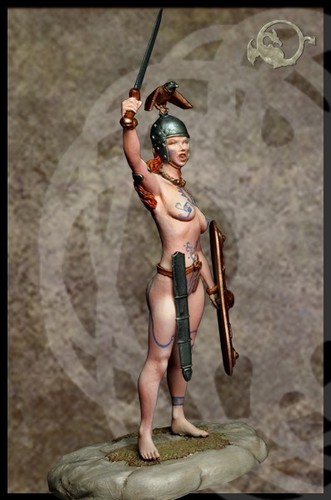 Celtic Warrior I 75mm 1 Figurine El Viejo Dragon Miniaturas AS75.40 Pin Up New - Picture 3 of 5