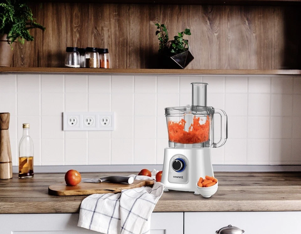 Courant Food Processor Large 12-Cup bowl 800W motor, stainless steel blade-White - Image 4 of 4