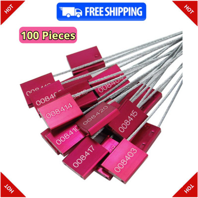 100-Pack Red High Security Alumium Shipping Cable Seals Container Seals