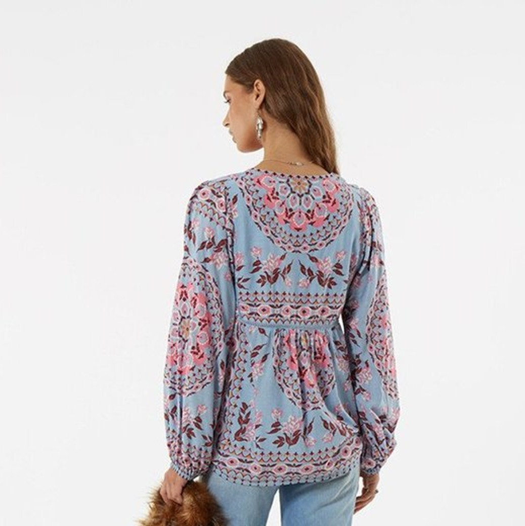 Spell & The Gypsy Collective  Pandora Aquamarine Blouse XS image 2