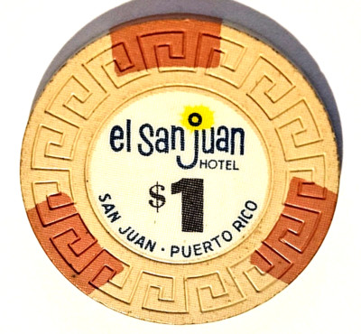 $1 EL SAN JUAN Casino Poker Chip CONDADO BeiOr Puerto Rico Large Key token ficha