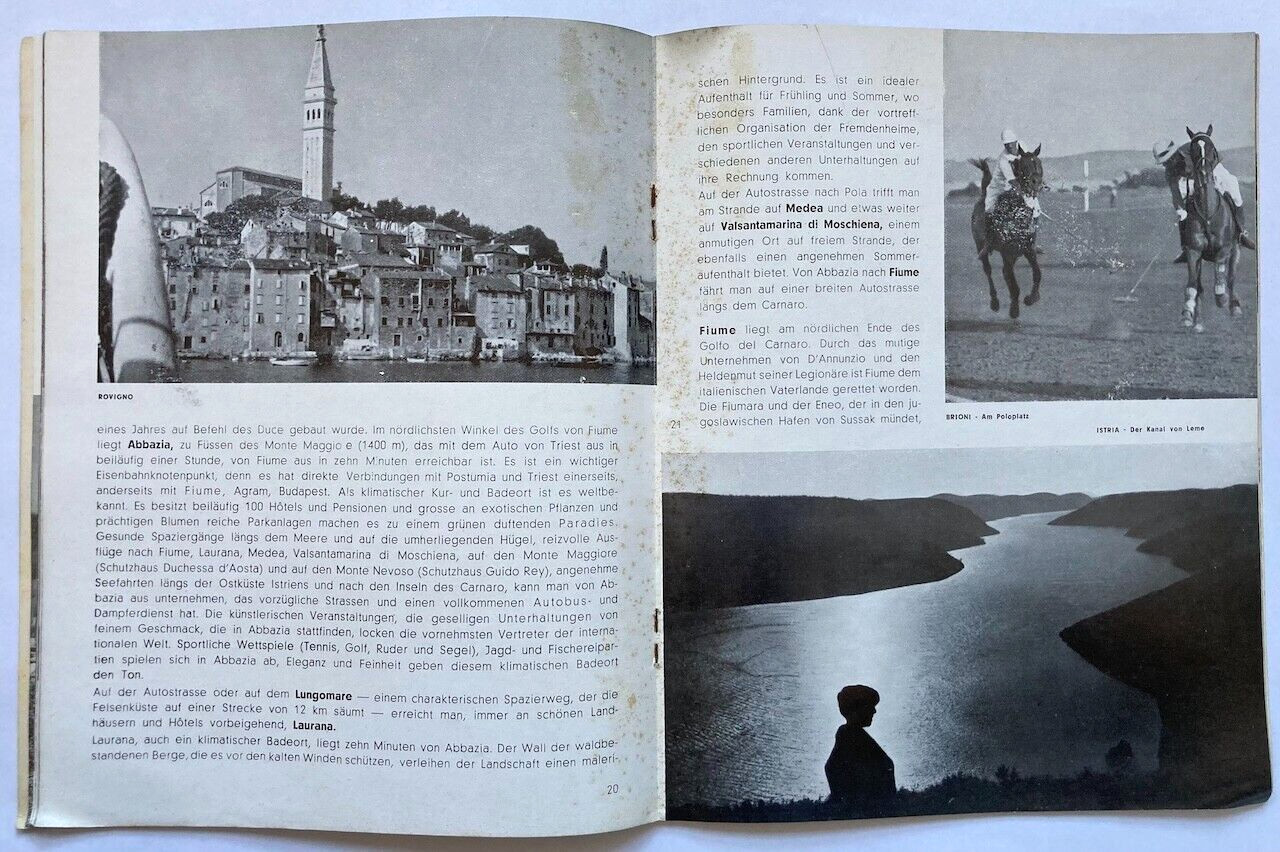 Original Vintage Travel Brochure FRIULI-VENEZIA GIULIA - ITALY - REGION - 1938