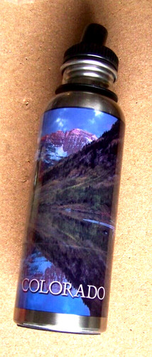 Colorado Maroon Bells travel mug cup water bottle 10.3" tall