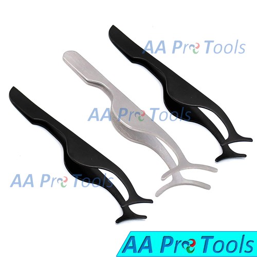 3 Pcs False Eyelashes Clip EyeLash Tweezers Applicator Eye Lash Aid Forcep Tools eBay
