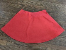 NWT ZARA Girls Casual Coll size 9/10 Brick/Rust Pull On Textured Circle Skirt