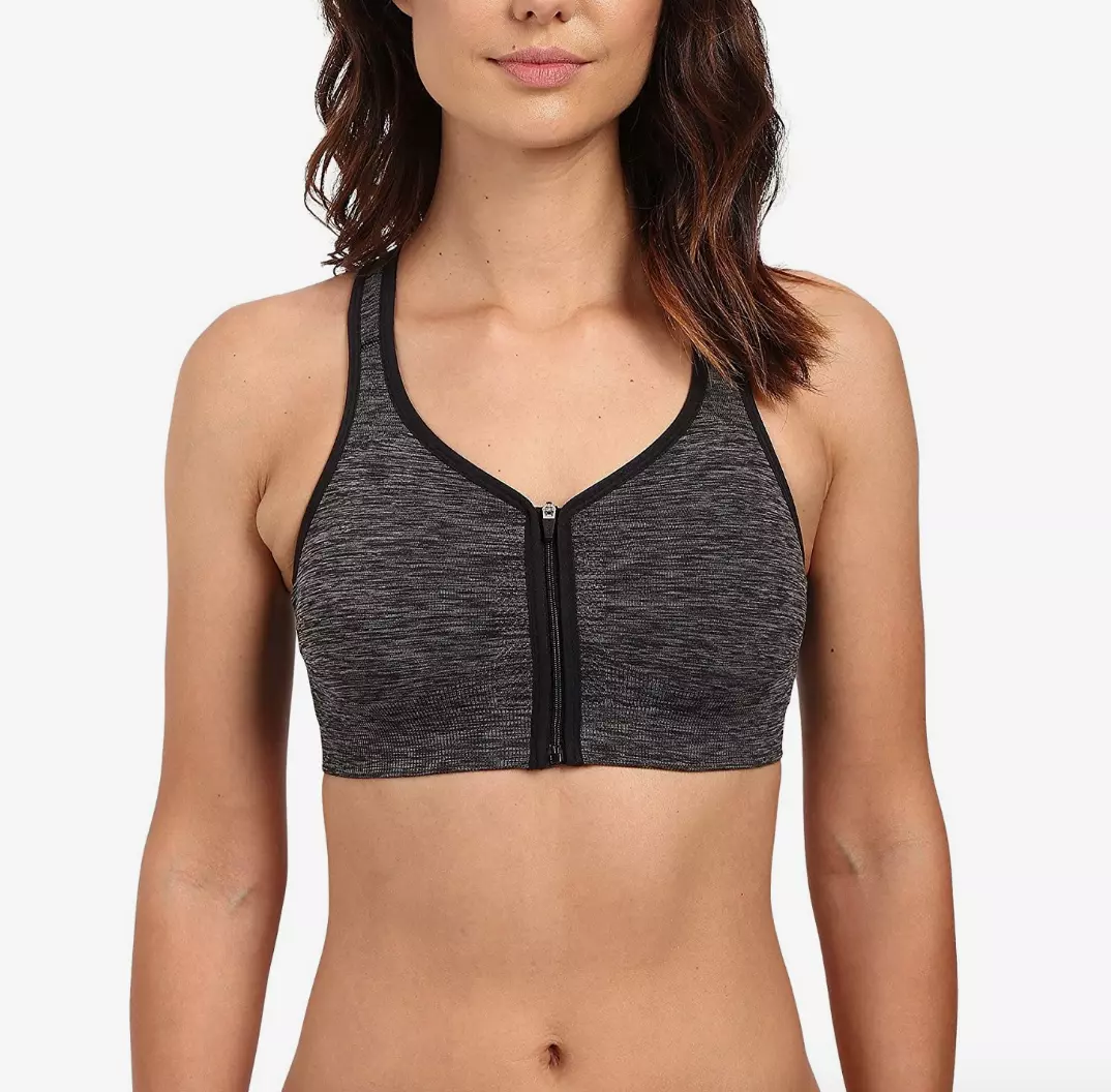 Jockey Active Women's Zip Front High Impact Seamless Sports Bra