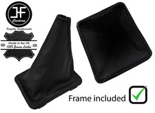 BOTA DE CAMBIO DE CUERO REAL NEGRA + MARCO DE PLÁSTICO PARA VW GOLF MK1 RABBIT JETTA CABRIO