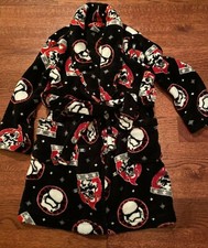 Star Wars Storm Troopers Black Soft Fleece Bath Robe Youth Boy's Size Small 6
