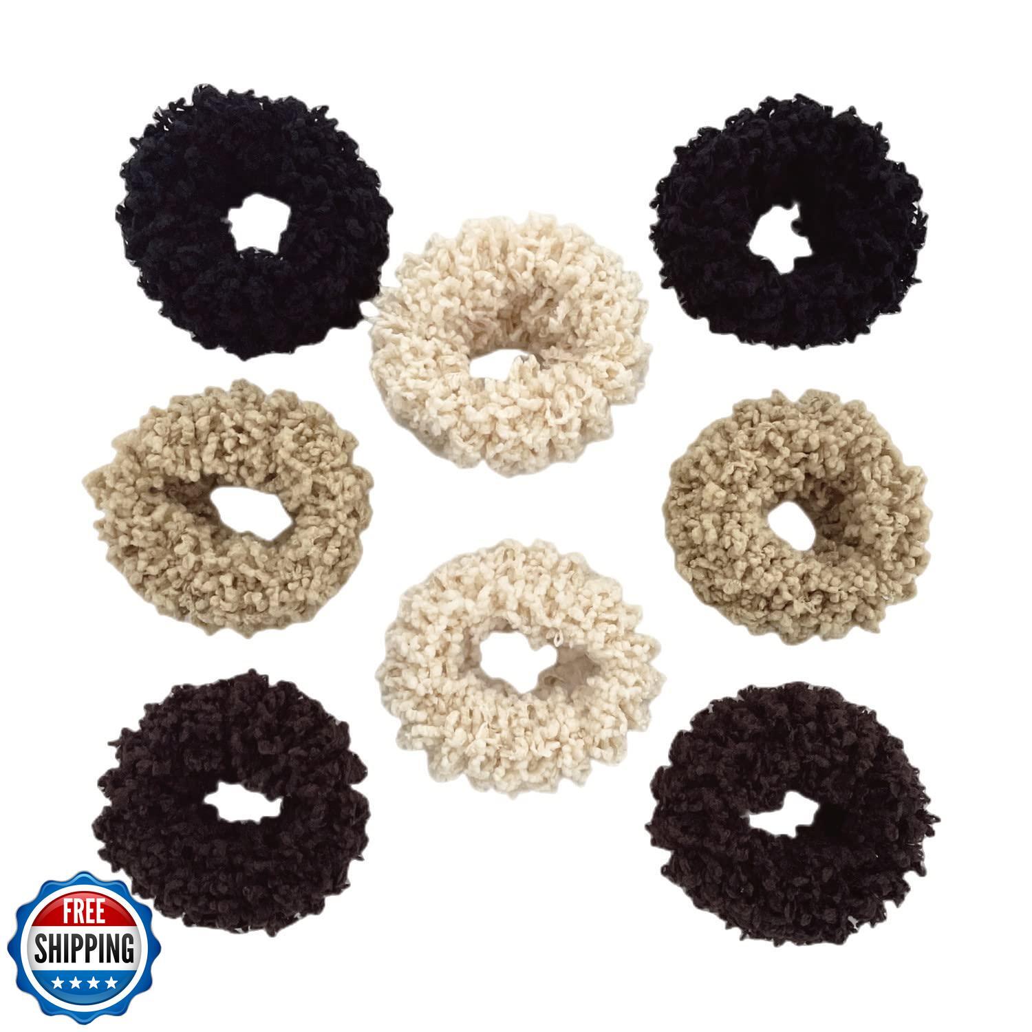 Grutyopkn   Plush Scrunchie Hair Ties 8pcs Fluffy Large Hair Ropes
