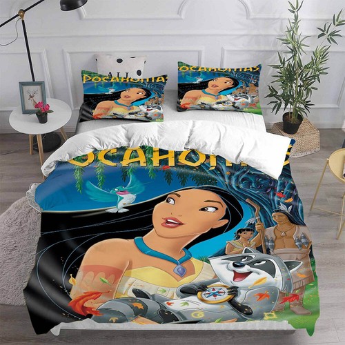 Cosplay Indian Princess Pocahontas 3D Bettbezug Bettwäsche Set Kissenbezug Quilt - Picture 23 of 26