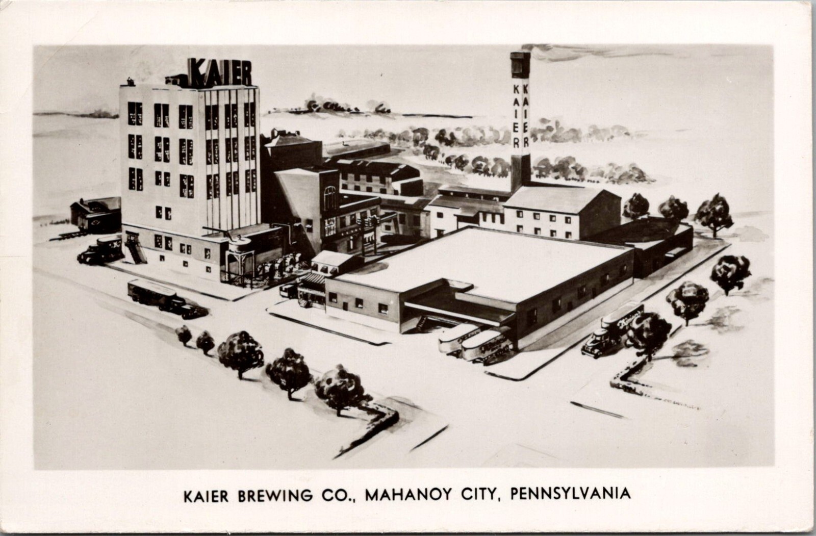Postcard PA Mahanoy City, Pennsylvania; Kaier Brewing Co RPPC Real