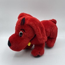 10" Clifford The Big Red Dog Plush 2000 Scholastic With Toy Bone-Shaped Dog Tag