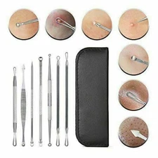 7pcs Blackhead Acne Comedone Pimple Blemish Extractor Remover Tool Kit Set