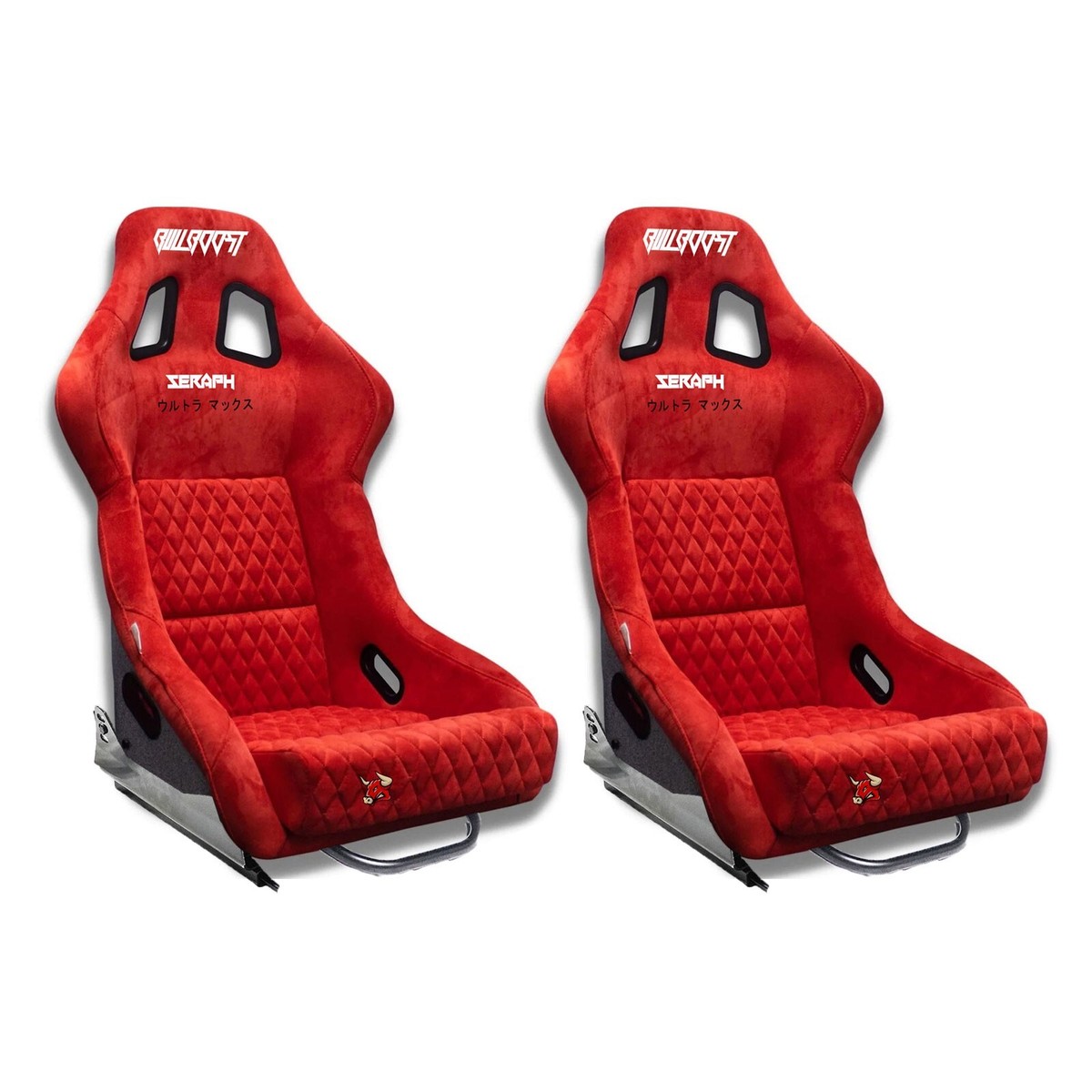 1Pair Adjustable RED Luxury Racing Lowered Ultra Max Bucket Seat w