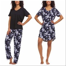 Flora Nikrooz Women  s PJ  Lounge Set 3-Piece, Black