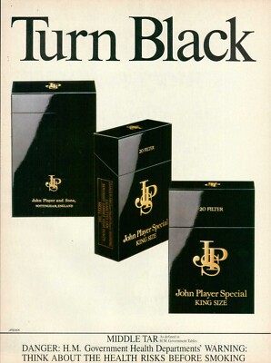 JPS John Player Special Cigarettes Magazine Print Ad King Size 1980's 1pg  1982