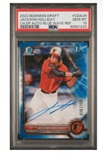 2022 Bowman Draft Chrome Jackson Holliday Auto 1st Blue Wave Refractor RC PSA 10