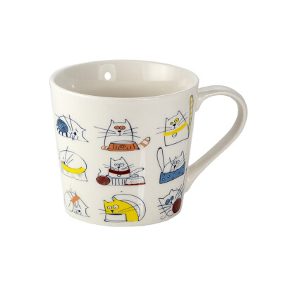 Tasse Kaffee Tee Tasse Keramik Porzellan Katze Motiv verpackt Geschenk für Katzenliebhaber