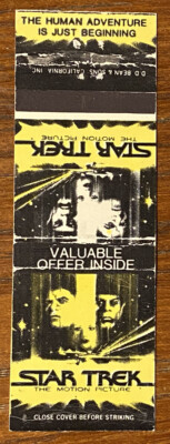 Vintage Star Trek Motion Picture Matchbook Cover Ad  Poster Offer Inside a0681