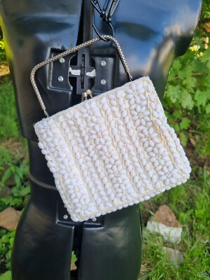 Vintage Iridescent Faux Pearl Beaded Kiss lock Bag | eBay