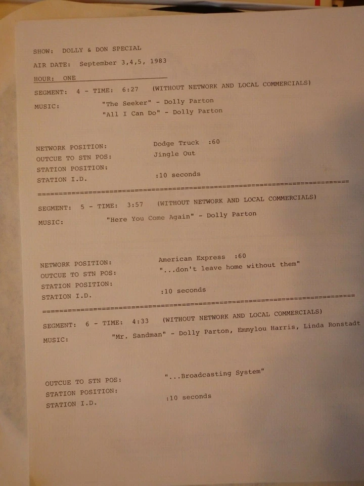 Dolly Parton and Don Williams. Dolly & Don Sept 3-5, 1983 country radio special - Image 3 of 4