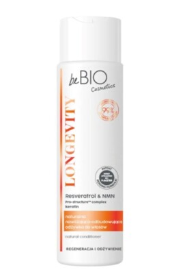 BeBIO Cosmetics Longevity, natürliche feuchtigkeitsspendende/wiederaufbauende Haarspülung, 250 ml