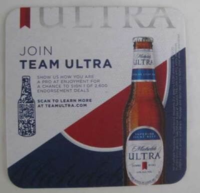 MICHELOB ULTRA JOIN TEAM ULTRA Beer COASTER, Mat, St. Louis, MISSOURI 2019