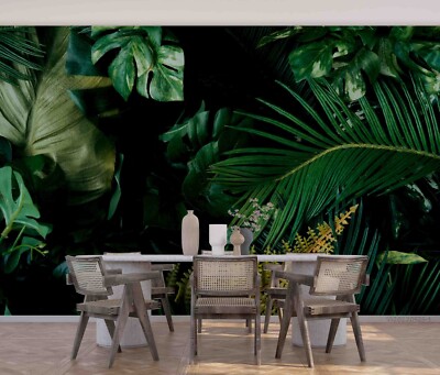 3D Leaves Plant Close-up Self-adhesive Removable Wallpaper Murals 2