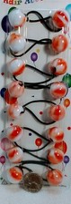 orange white elastic Scrunchies jumbo bead hair tie girl Ball Ponytail Holder