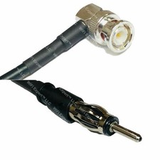 RG58 AM/FM MALE to BNC MALE RIGHT ANGLE Coaxial RF Pigtail Cable ships from USA