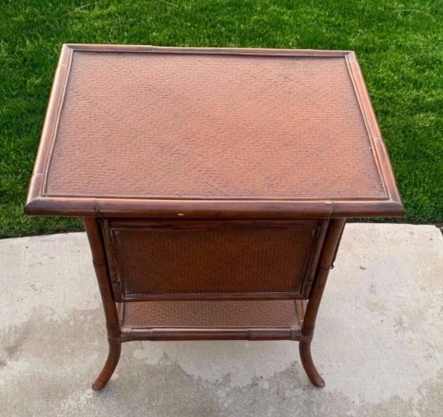 Mesa de té inglesa de bambú con laterales plegables Foto 4 de 4