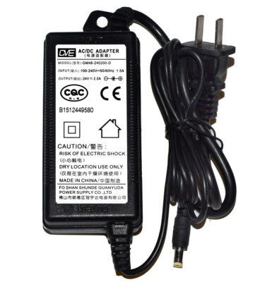 Original GVE GM48-240200-D Netzteil 24V 2.0A Wall Ladegerät 5.5*2.1MM