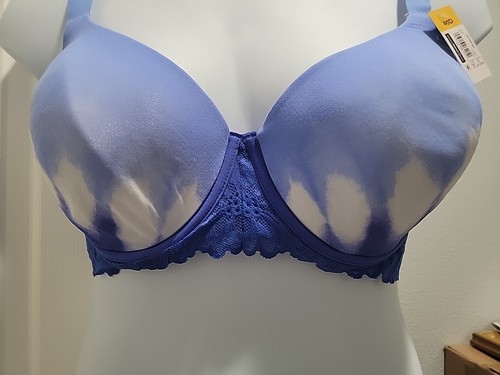 NWT No Boundaries Flex Wire T-Shirt Bra Stretch Cup Size 40D Blue White Tie Dye - Picture 9 of 9