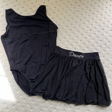 Girls Lge child Black Leotards  motionwear  Capezio, Mesh Skirt Cotton/Lycra.