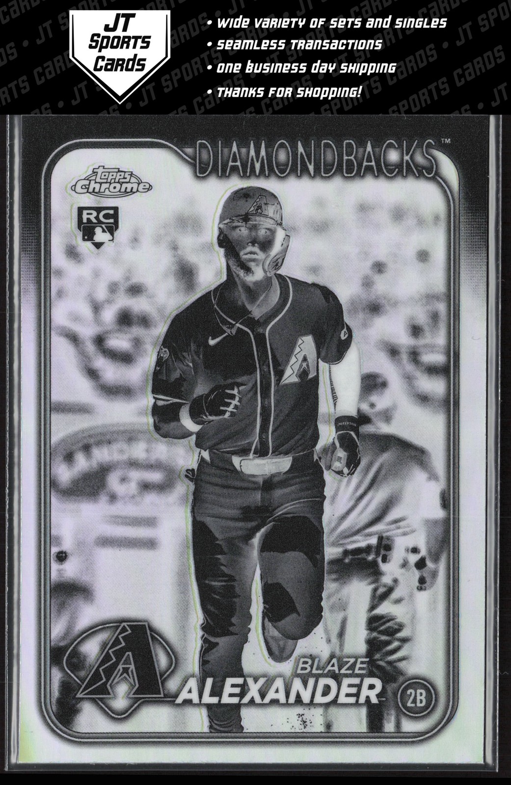2024 Topps Chrome Update Blaze Alexander USC53 RC Negative Refractor