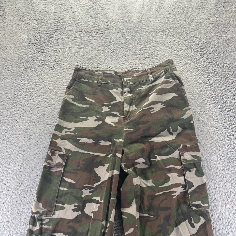 Pantalón Forever 21 Mujer L Verde Camuflaje Algodón Carga Utilidad Ropa de Trabajo Táctico Foto 2 de 4
