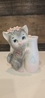 Vintage RARE Japan Cat Planter Gray Kitten w Milk Bottle Napco Lefton Norcrest  — photo 8