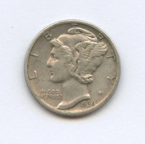 1936  Mercury Dime - 90% Silver - Free Shipping
