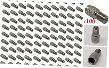 (Pack of 100)  Double Seal Flow Through Valve Stem Extension Tire Caps Inflate 