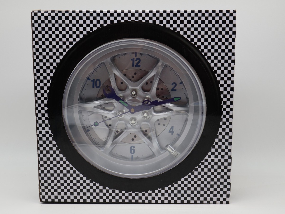 Tire Wall Clock Rally Wheel Gear Car Rim Race Racing Design Rubber