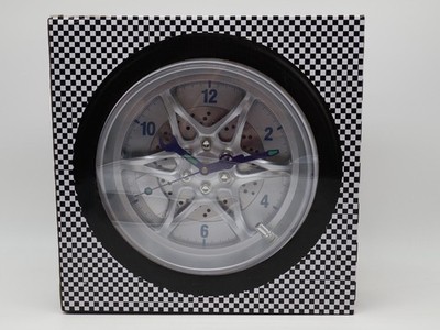 14'' Tire & Rim Wall Clock Battery-Powered Ideal for Garage/Man Cave, Brand New