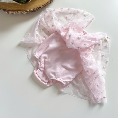 Little Me Pink Butterfly Tulle Tutu Bodysuit Dress | 3-6m - Picture 3 of 5