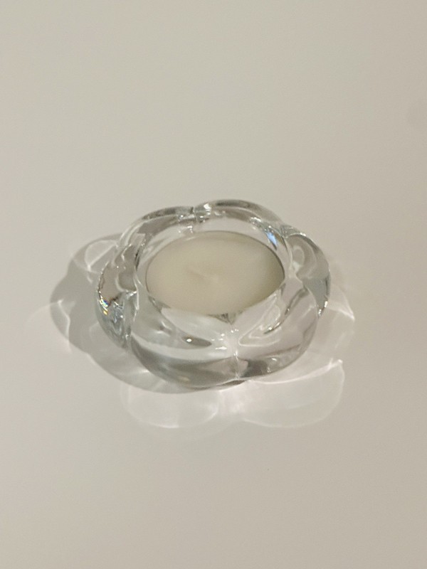 ikea tealight holder candle holder clear glass comes with one candle new