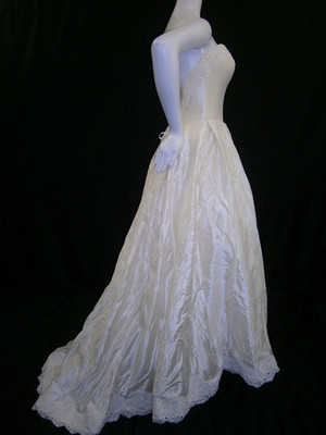Elen Paumere Wedding Dress Ball Gown 8 Ivory Lace Corset Elegant Short 55''