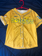 Nike Logo Los Angeles Dodgers Pokemon 30th Anniversary Pikachu Jersey Youth XS