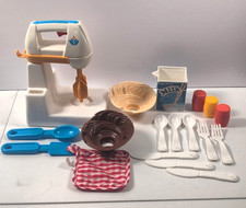 Vintage 1987 Fisher Price Fun With Food Mixer Set Accessories Lot