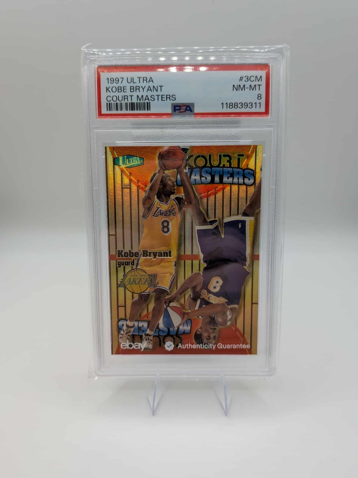 1997-98 Ultra Kobe Bryant Court Masters Holo SP Insert Card #3 PSA 8