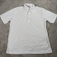 Collars  Co Polo Shirt Mens XL Relaxed White Dress Performance Short Sleeve