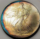 American Silver Eagle 1994 Uncirculated 1oz .999 $1 Monster Rainbow Toning.